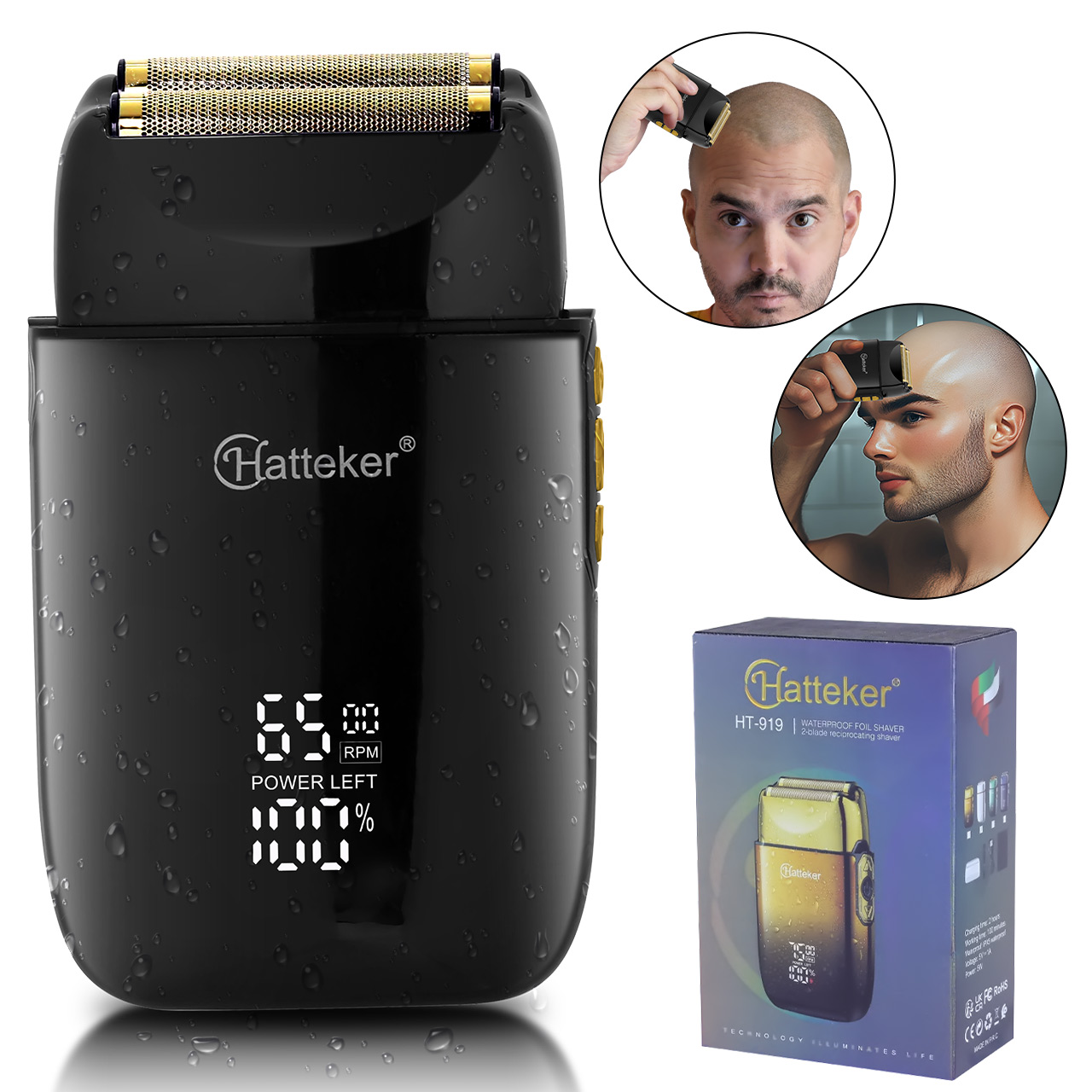 Men'S Grooming Vacuum - Hatteker tondeuse à barbe sans fil