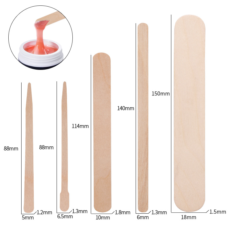 Hair Wax Stick - Abaisse-langue jetable en bois, 100 pièces,