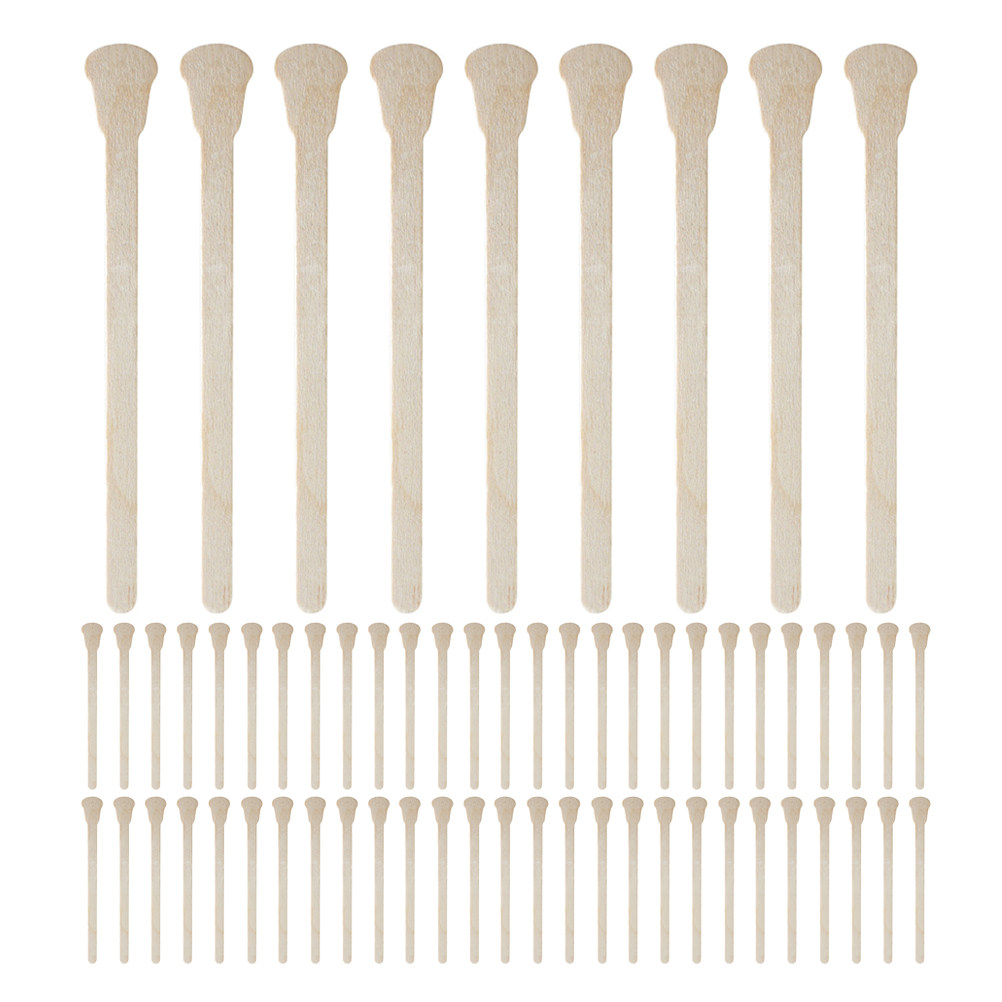 Hair Wax Stick - 100 bâtonnets de cire en bois